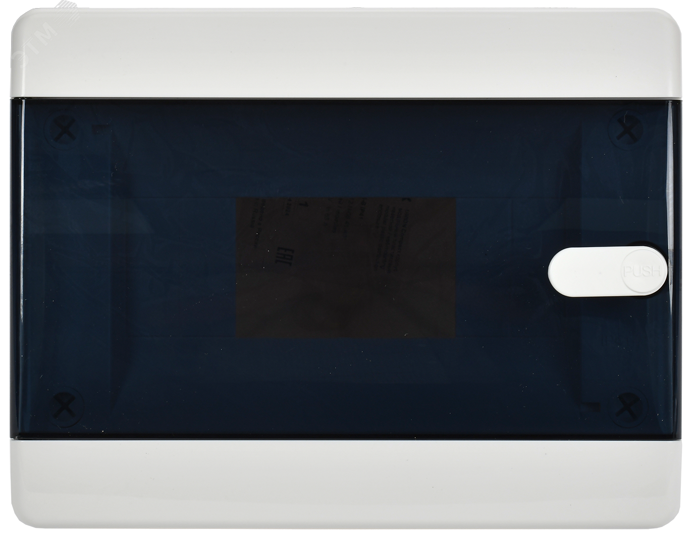 Корпус пластиковый навесной на 8 модулей ЩРН-П-8 IP41 UNION Compact черная прозрачная дверь UIC-KP12-N-08-41-K01