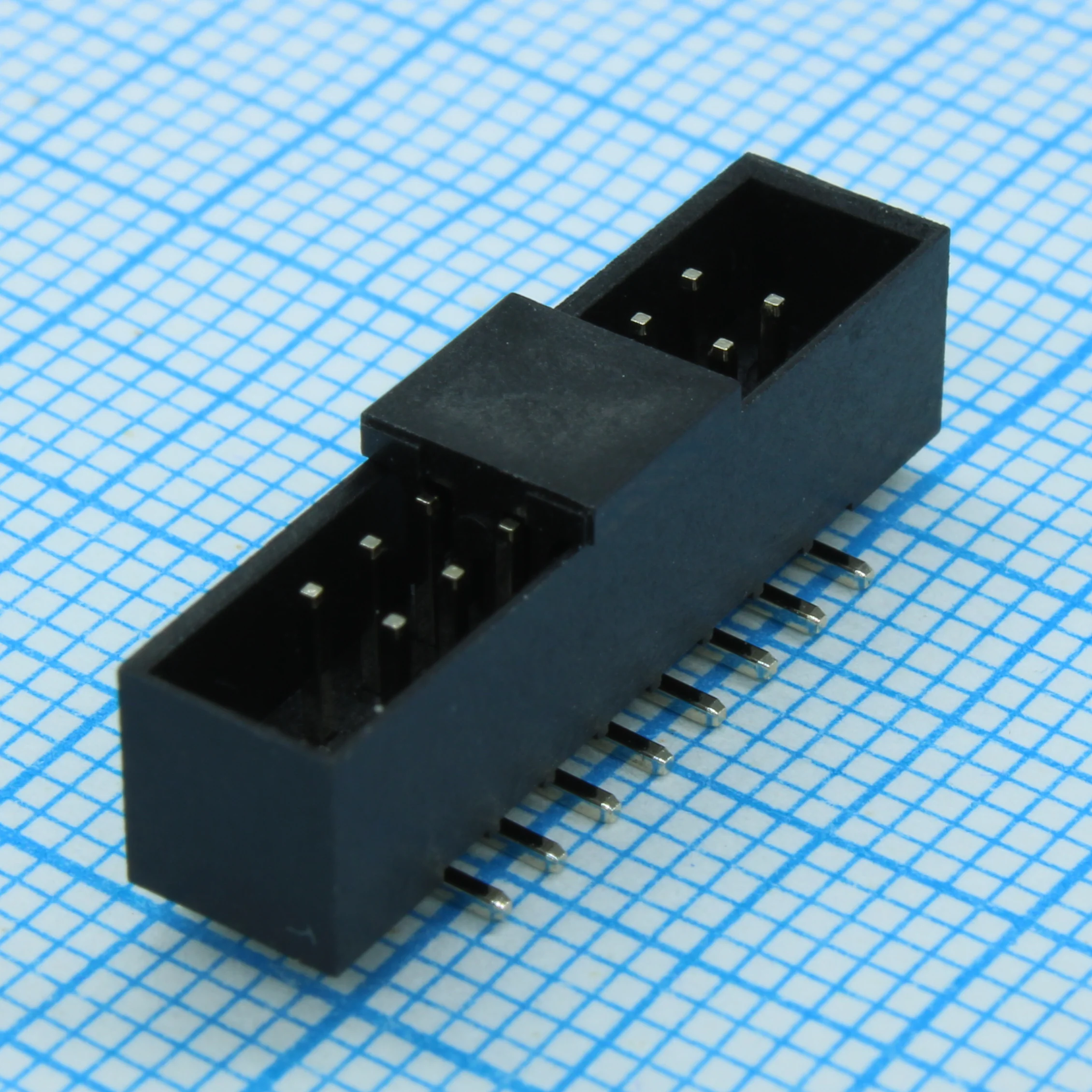 DS1014-16MF1BSR-B - IDC2 разъем, вилка на плату прямая двухрядная 16pin(2x8)., шаг 2.00мм SMD