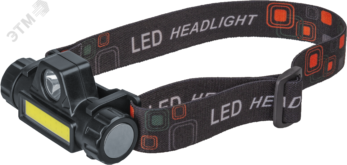 Фонарь светодиодный NPT-H25-ACCU 5Вт CREE LED+3Вт COB LED аккумуляторный налобный 23806