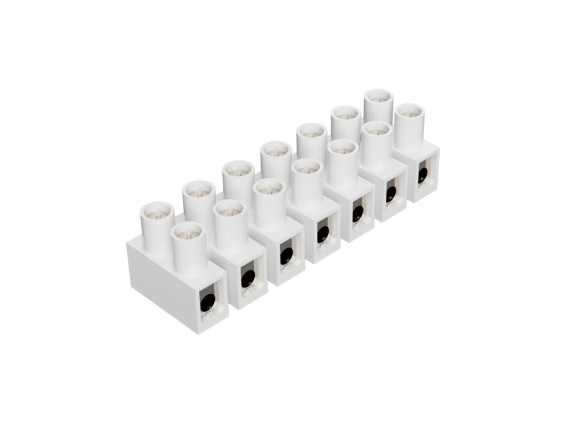 Клеммная колодка 4E / 7 GW - Клеммные колодки, Тип 4 GW, 7 полюсов, Glow Wire, делимые, без защиты провода, номинальное сечение провода: 1,5 мм кв., номинальные характеристики: 400 V; 17,5 A; серия Appliance