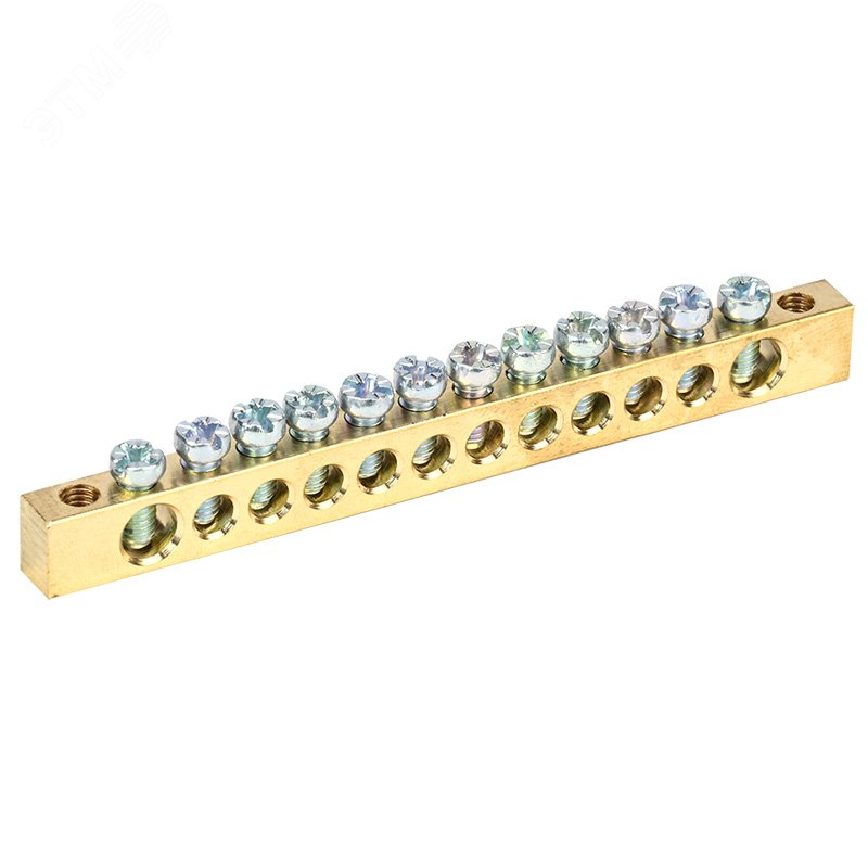 Шина PEN «земля-ноль» 6х9 мм 12/2 (12 групп/крепеж по краям) 11-2368