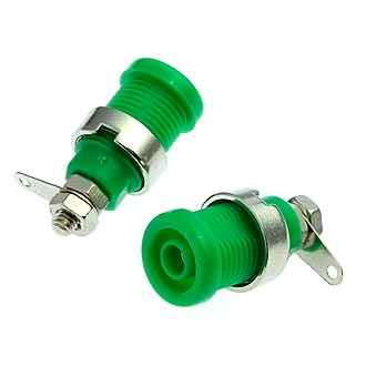 Z016 4MM PANEL JACK GREEN - Гнездо Z016 4 мм на панель jack зеленый, на панель под пайку