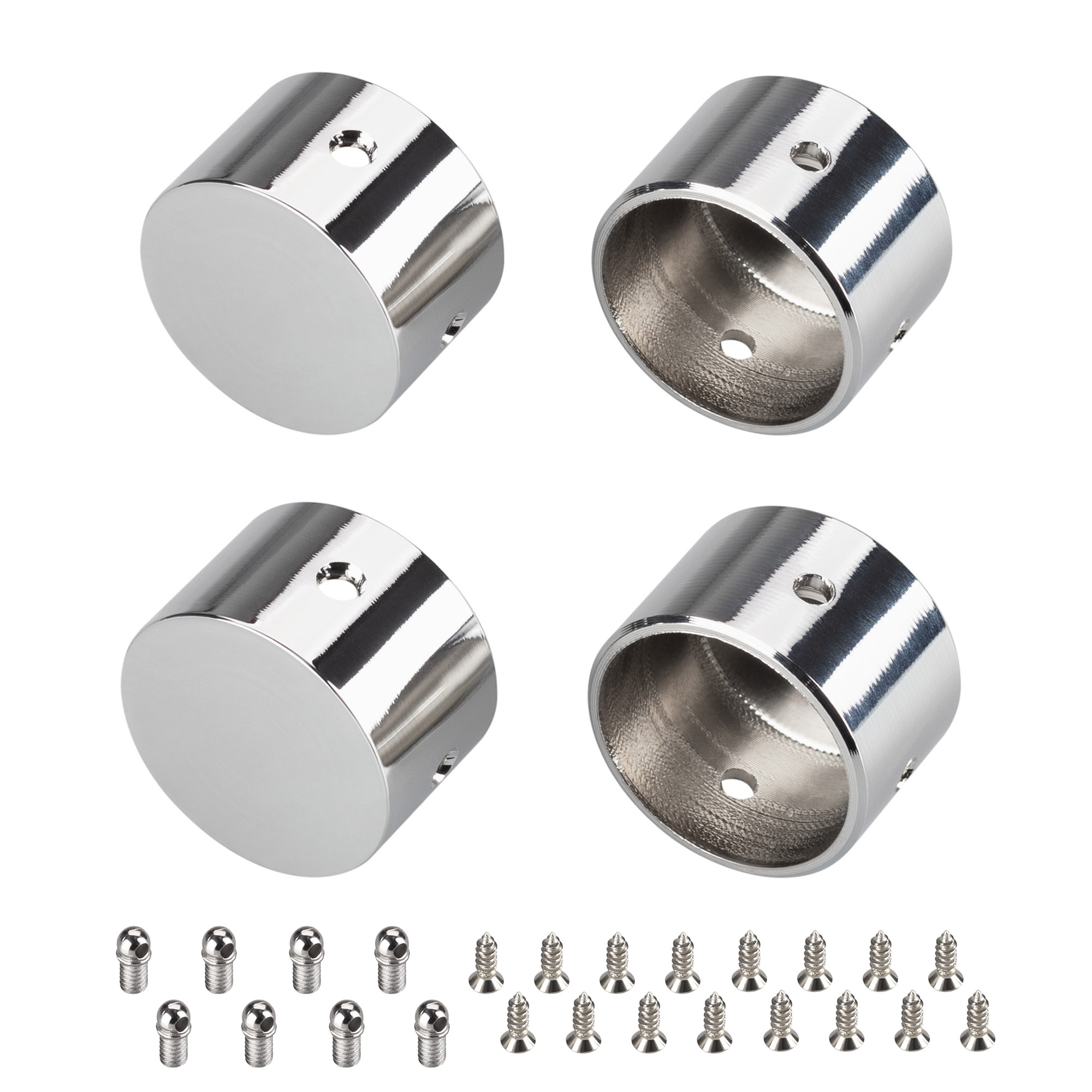 Заглушка WPH-FLEX-D22-360deg глухая 046101 - глухая заглушка для силиконового профиля WPH-FLEX-D22-360deg. Материал - металл. В комплекте 4 заглушки, 16 саморезов. Цена за комплект.