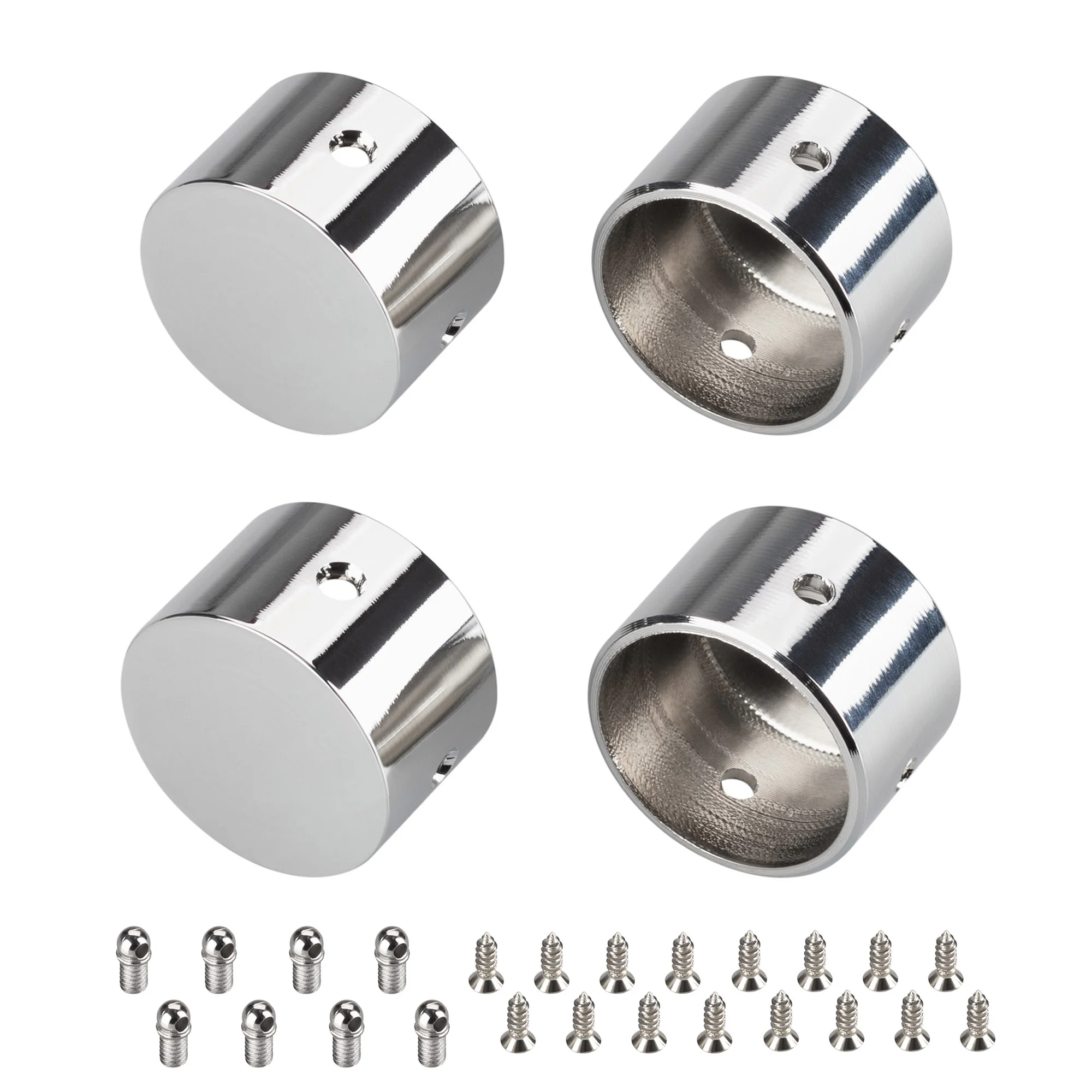 Заглушка WPH-FLEX-D22-360deg глухая 046101 - глухая заглушка для силиконового профиля WPH-FLEX-D22-360deg. Материал - металл. В комплекте 4 заглушки, 16 саморезов. Цена за комплект.
