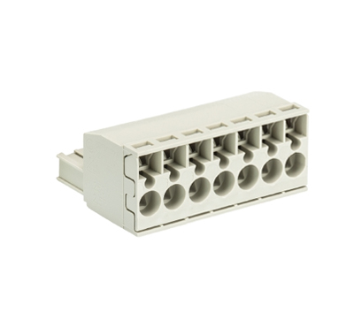 Розетка Wiecon 8113 BFK / 7 TOP - Розеточный разъем, угловой, на кабель, шаг 5 мм, 7 полюсов, номинальное сечение: 2,5 мм кв., пружинная фиксация провода, 400V, 12А, с маркировкой, цвет: серый, серия 8113 BFK