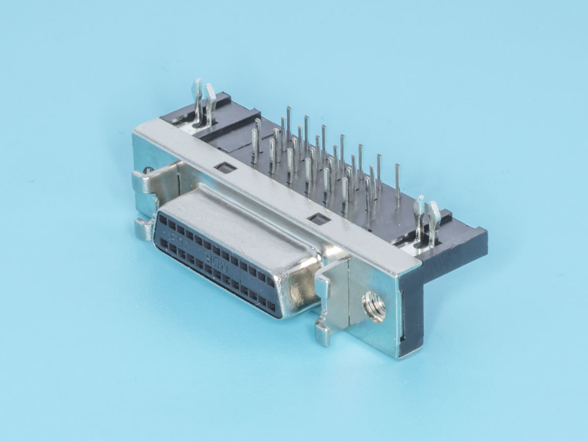 MDR-26F - Разъем Micro D-SUB 26 контактов, гнездо на плату, прямой угол, без крепежных винтов