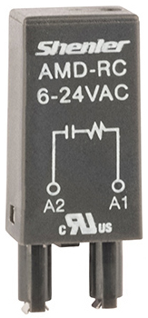 Модуль AMD-RC 24-250V AC - Модуль для реле, 24 - 60VAC, резистор, конденсатор, цвет: черный, для колодок: SRU, SKF14, SKC, SKB, STB, SRC*-E, SRB, GZT, GZM, GZS, GZMB, ES32