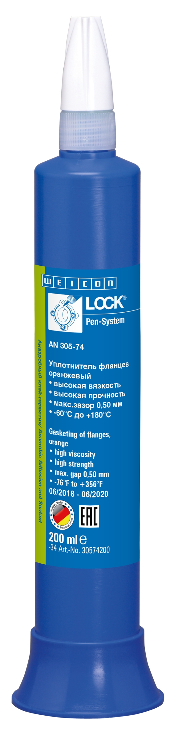 wcn30574200 - 10020009 WEICONLOCK AN 305-74 Уплотнитель фланцев (200 мл) высокая вязкость, высокая сила фиксации, макс. заз