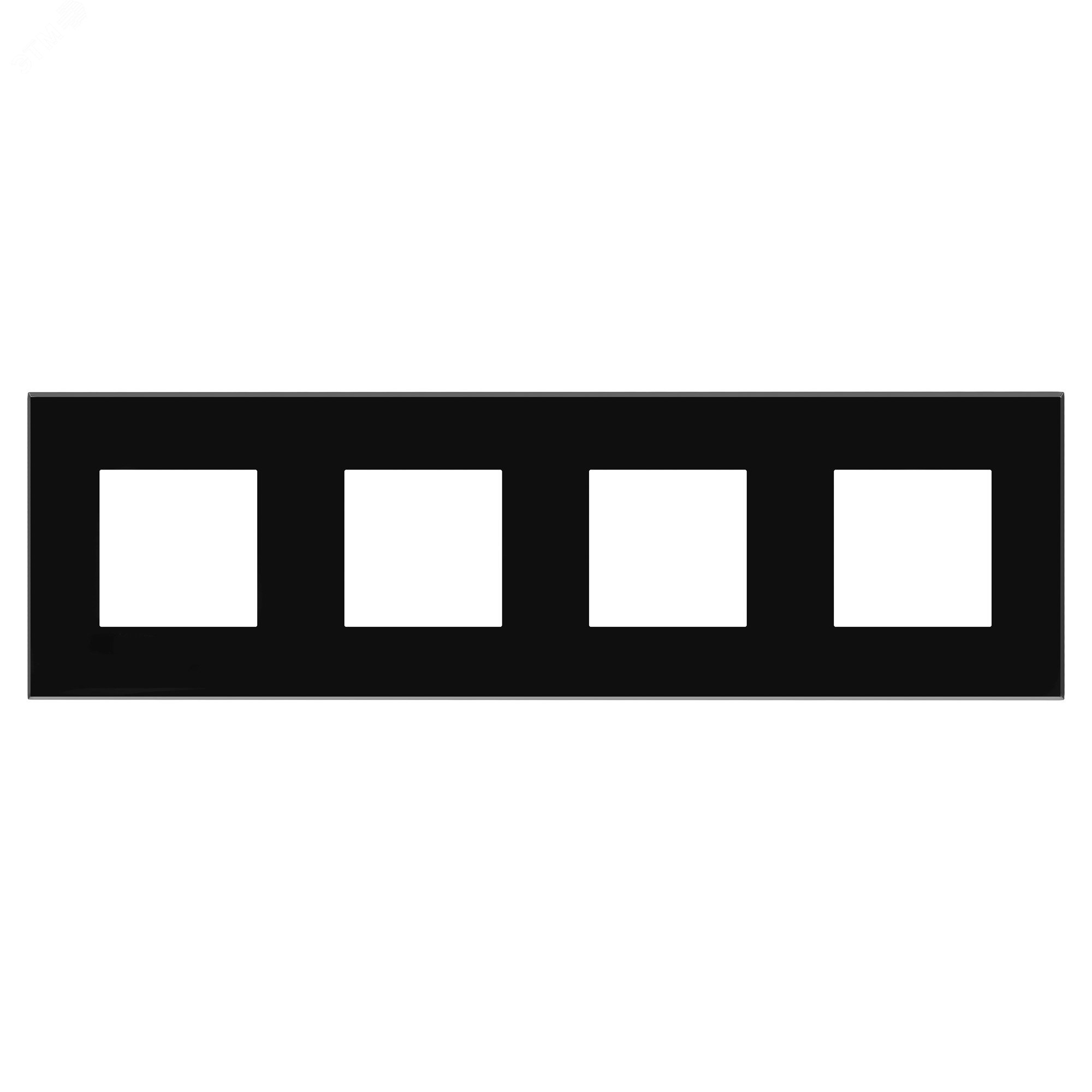 Рамка 4-м 8мод. Avanti "Черный квадрат" 4402908