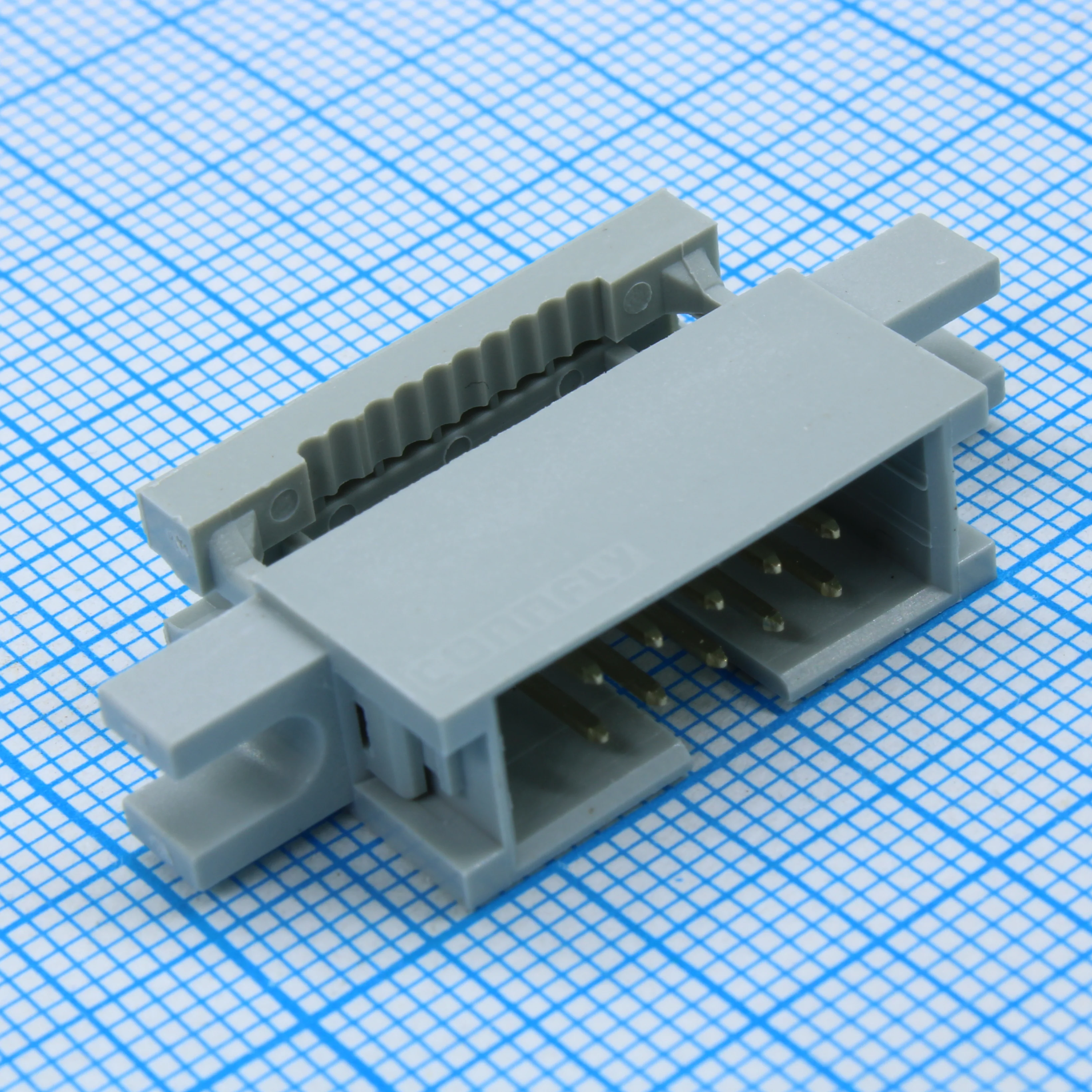 DS1015-10MN2A - IDC разъем, вилка на плоский шлейф 10pin(2x5), шаг 2.54мм