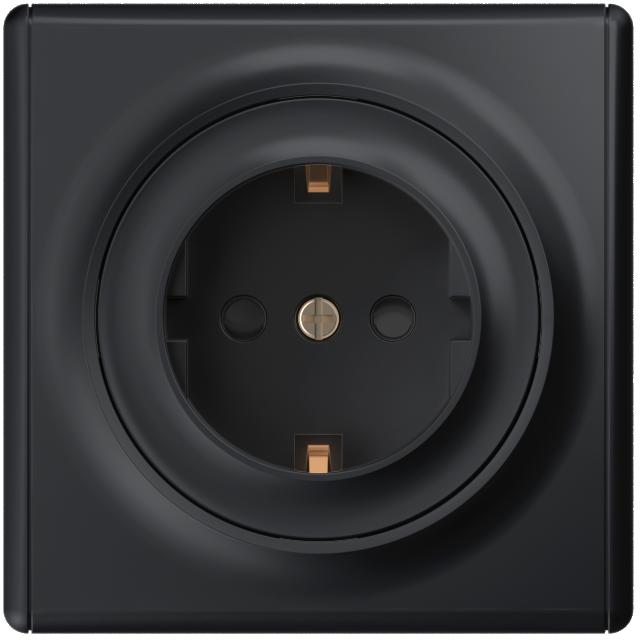Розетка 1-м СП Florence 16А IP20 с заземл. защ. шторки винтов. клеммы механизм черн. (1E10101303) 2172810