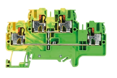 Клемма заземл WTP 2,5/4 E PE - Заземляющая, этажная клемма, тип фиксации провода: push in, номинальное сечение: 2,5/4 мм кв., 500V, ширина: 5 мм, цвет: желто-зеленый, тип монтажа: DIN 35