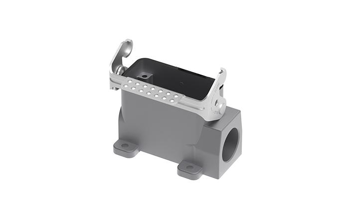 Закрытое основание разъема S10A-SM-1L.M-PG16 - Основание разъема на панель, закрытое, типоразмер 10A, без уплотнителя, 1 отверстие с резьбой для кабельных вводов PG16, с одной защелкой, без защитной крышки, материал корпуса: алюминиевый сплав
