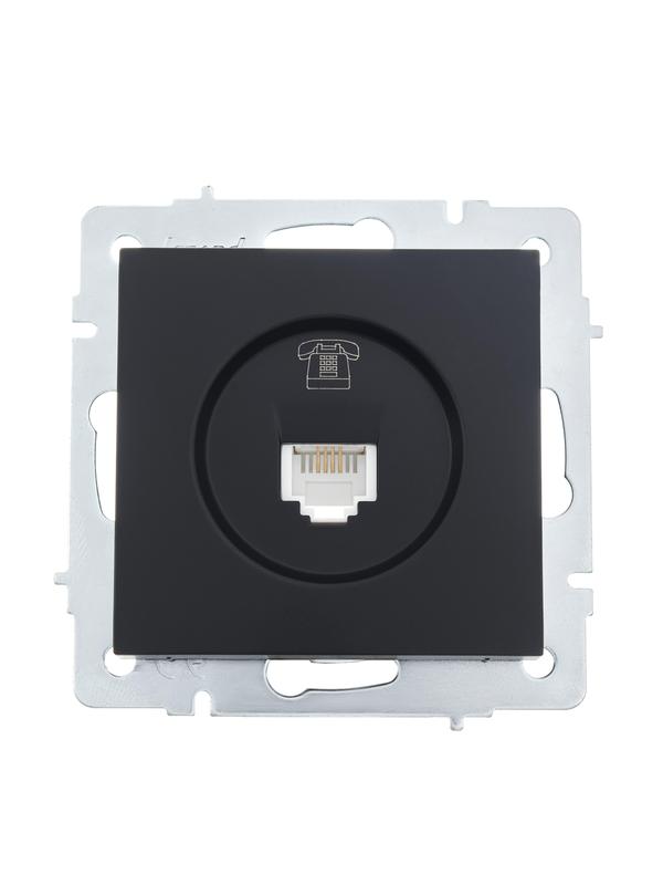 Розетка телефонная СП Vesna евро стандарт механизм черн. бархат 742-4288-137