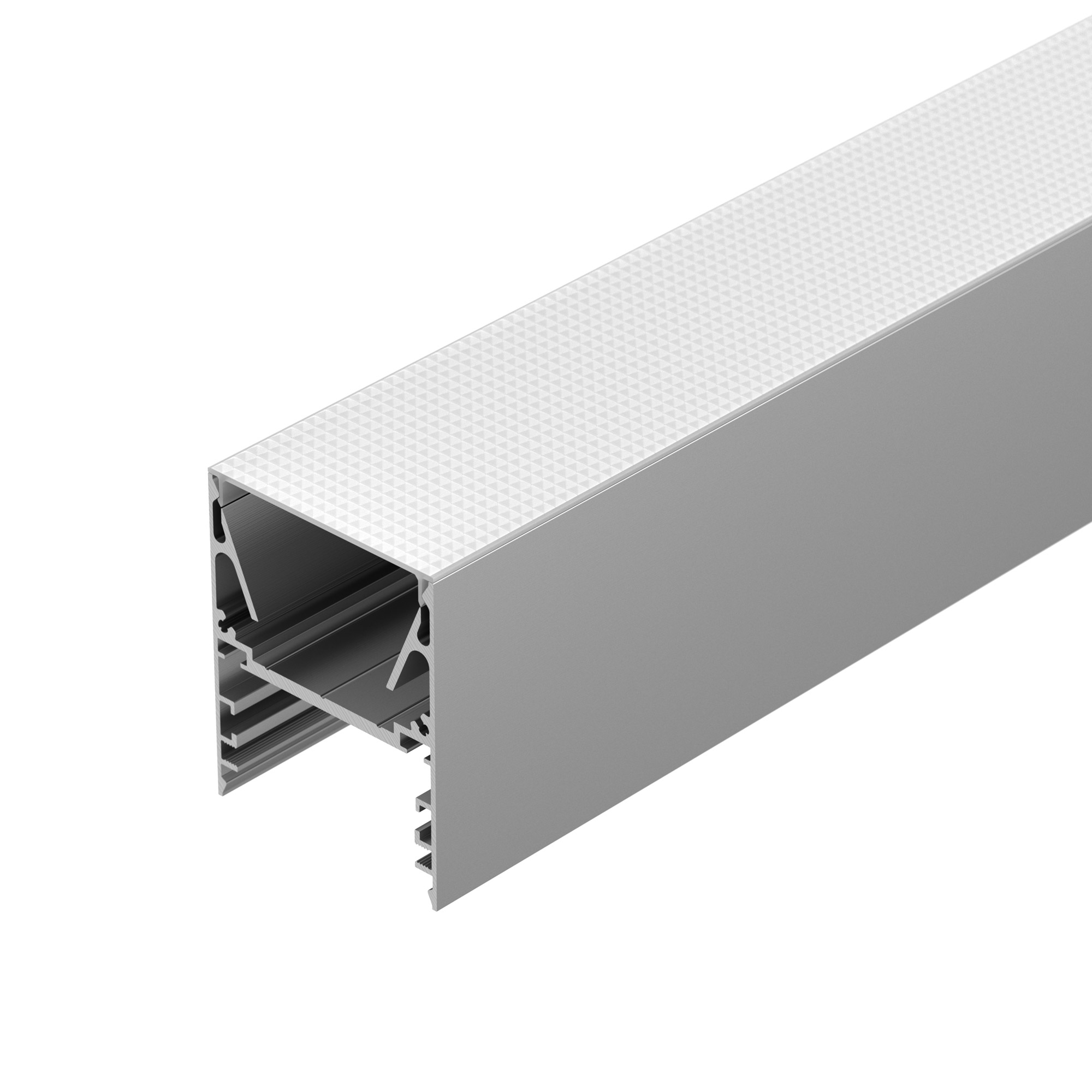 Профиль с экраном ALU-LINE-DUO-2000 ANOD+OPAL 024188 - Комплект с экраном. Алюминиевый анодированный профиль для светодиодных лент и линеек, с отсеком для блока питания. Размер отсека 29х44мм. Габаритные размеры (LхWхH): 2000x55x67,4 мм. Ширина площадки д