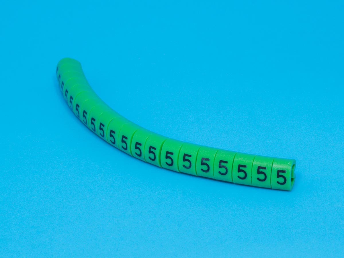 EC-1-5 - Маркер цифра 5 d=3,0-4,2мм, зеленый, упак.20 шт.