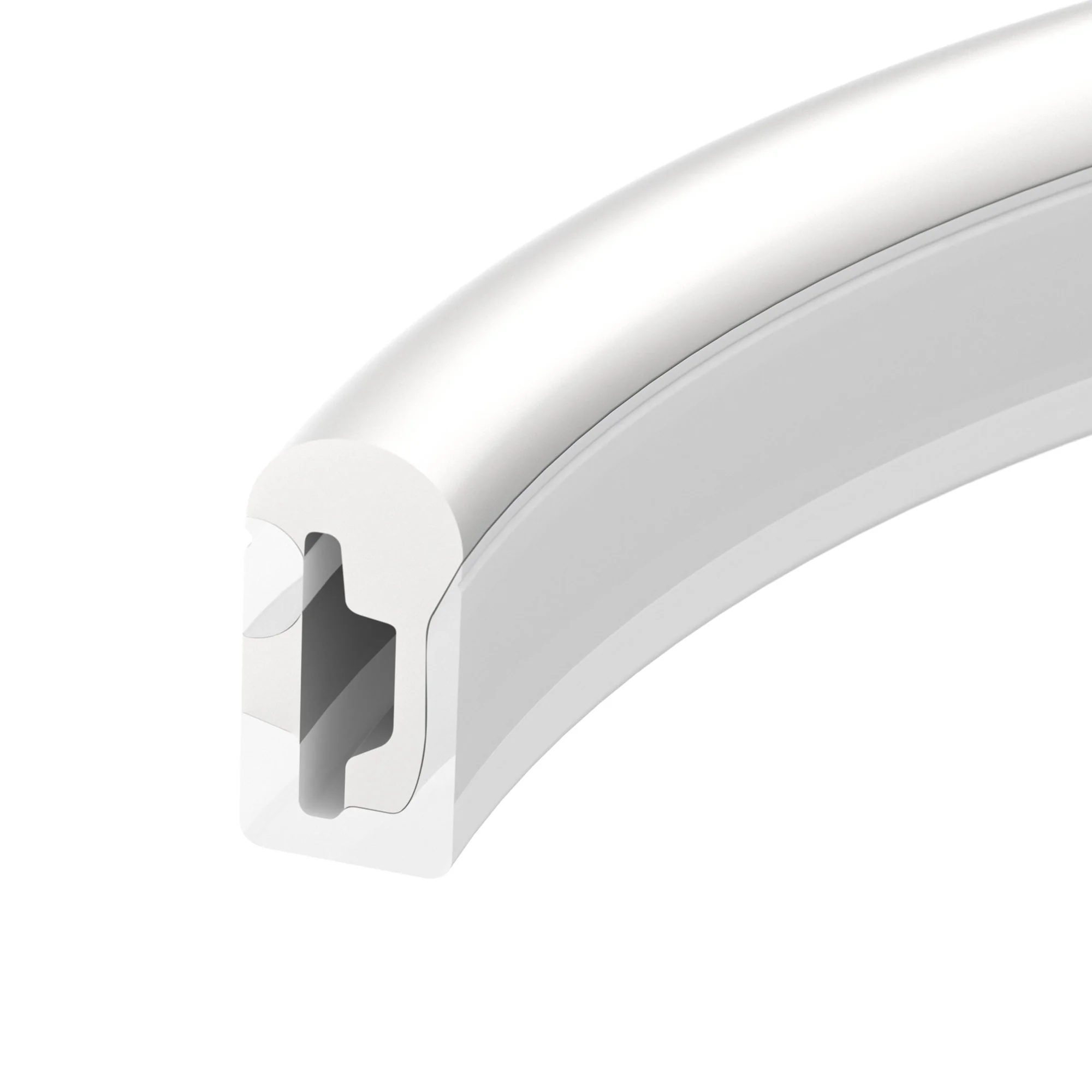 Силиконовый профиль WPH-FLEX-0613-SIDE-S8-5m WHITE 040265 - Цельнолитой силиконовый гибкий профиль, белый матовый. Габаритные размеры 5000х6,3х13,2 мм. Горизонтальный изгиб SIDE, минимальный радиус изгиба 30 мм. Для установки во влажных помещениях необход