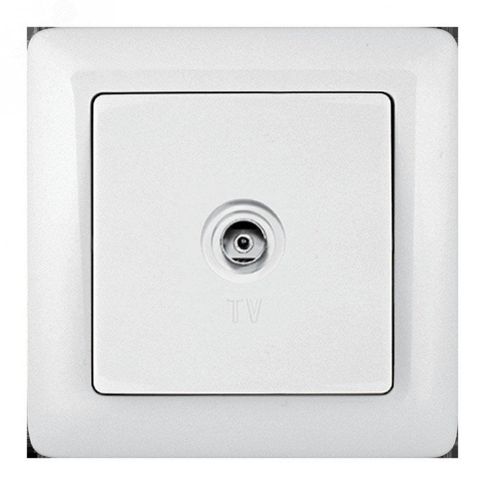 ХИТ Розетка телевизионная TV наружная оконечная белая RAT-1A3-B