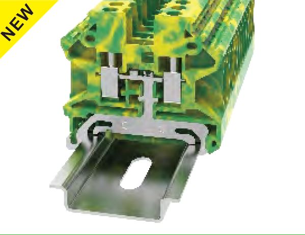 Заземляющая клемма DHV4-PE-01P-1C - Заземляющая клемма, высоковольтная, тип фиксации провода: винтовой, номинальное сечение: 4 мм кв.,  ширина: 6,2 мм, цвет: желто-зеленый, тип монтажа:  DIN35