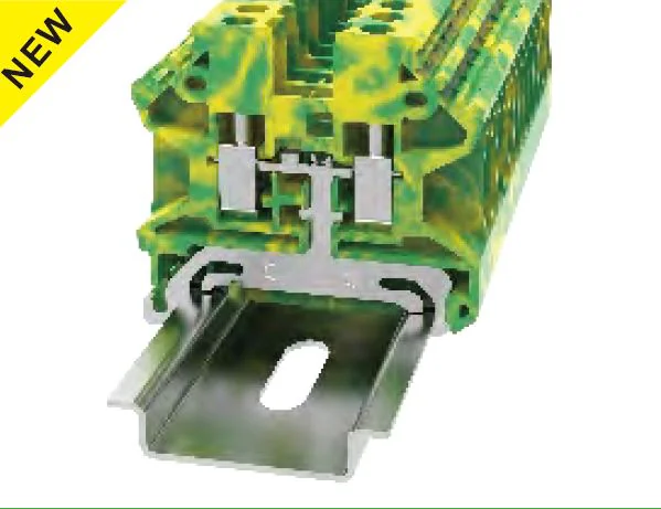 Заземляющая клемма DHV4-PE-01P-1C - Заземляющая клемма, высоковольтная, тип фиксации провода: винтовой, номинальное сечение: 4 мм кв.,  ширина: 6,2 мм, цвет: желто-зеленый, тип монтажа:  DIN35