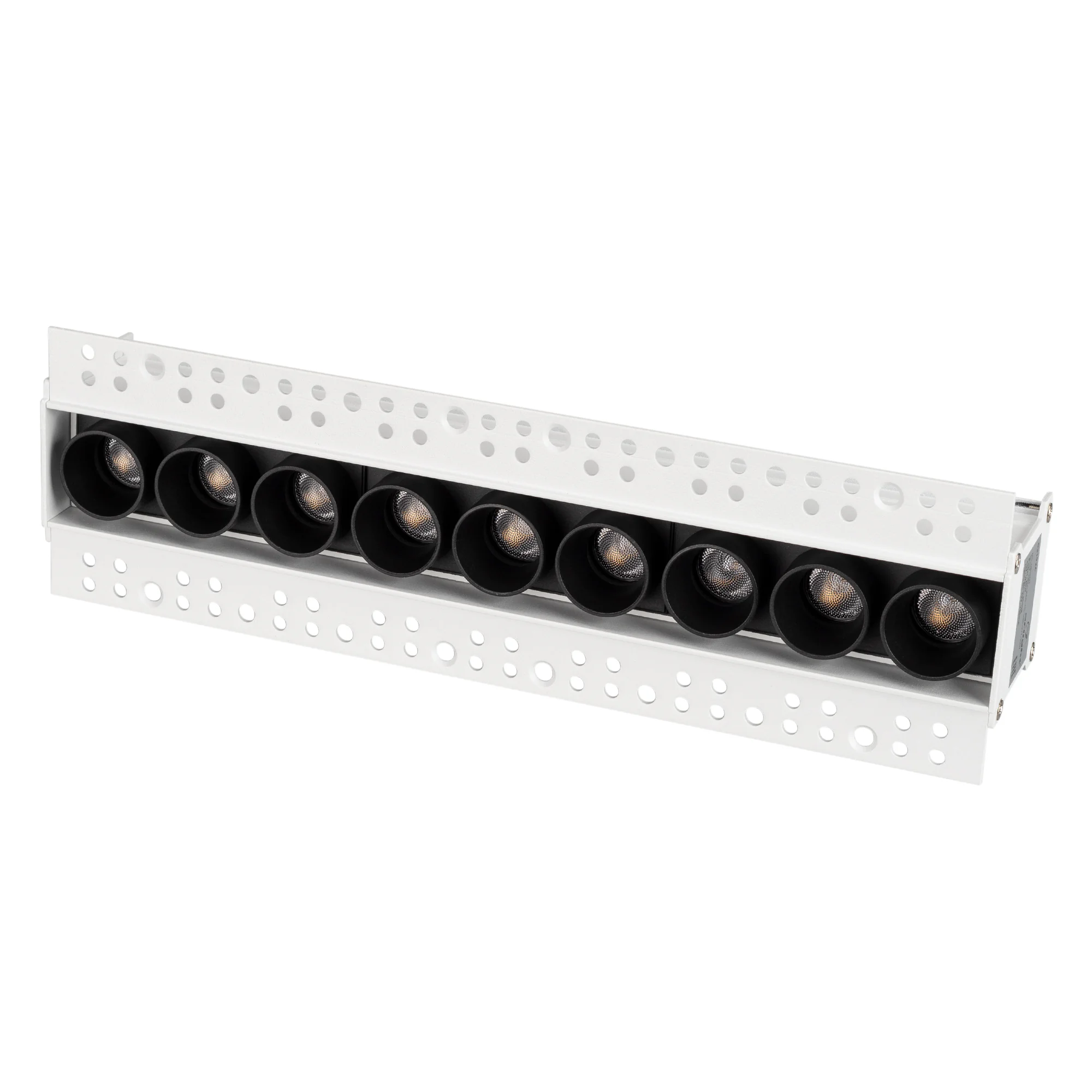 Светильник MS-ORIENT-BUILT-TRIMLESS-TC-S38x277-20W Day4000 (WH-BK, 30 deg, 230V) 032226 - Встраиваемый безрамочный светильник под шпаклевку. Мощность 20 Вт, св. поток 1500 лм, 75 лм/Вт, дневной 4000 K, CRI>98, угол 30°, напряжение питания 230 В. Белый пря