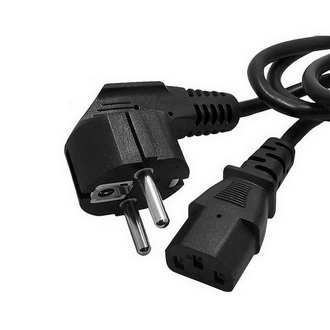 SCZ УГЛ-ПРЯМ.    1.8М. 3Х0.75 черный - Шнур сетевой Евровилка угловая 1,8м 3х0,75