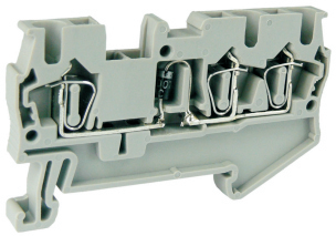 Клемма с диодом UJ5-2.5/1X2D/C - Клемма с диодом, 3 точки подключения в клемме, тип фиксации провода: пружинный, номинальное сечение: 2,5 мм кв., 1A, 500V, ширина: 5,2 мм, цвет: серый, тип монтажа: DIN 35