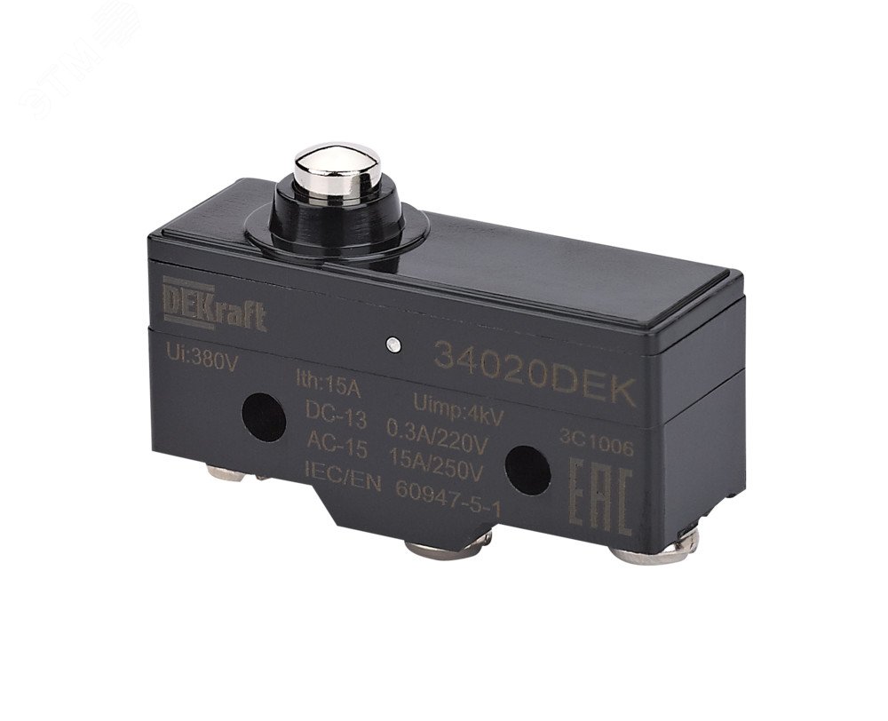 Выключатель концевой миниатюрный плунжерного типа 1НО1НЗ 34020DEK