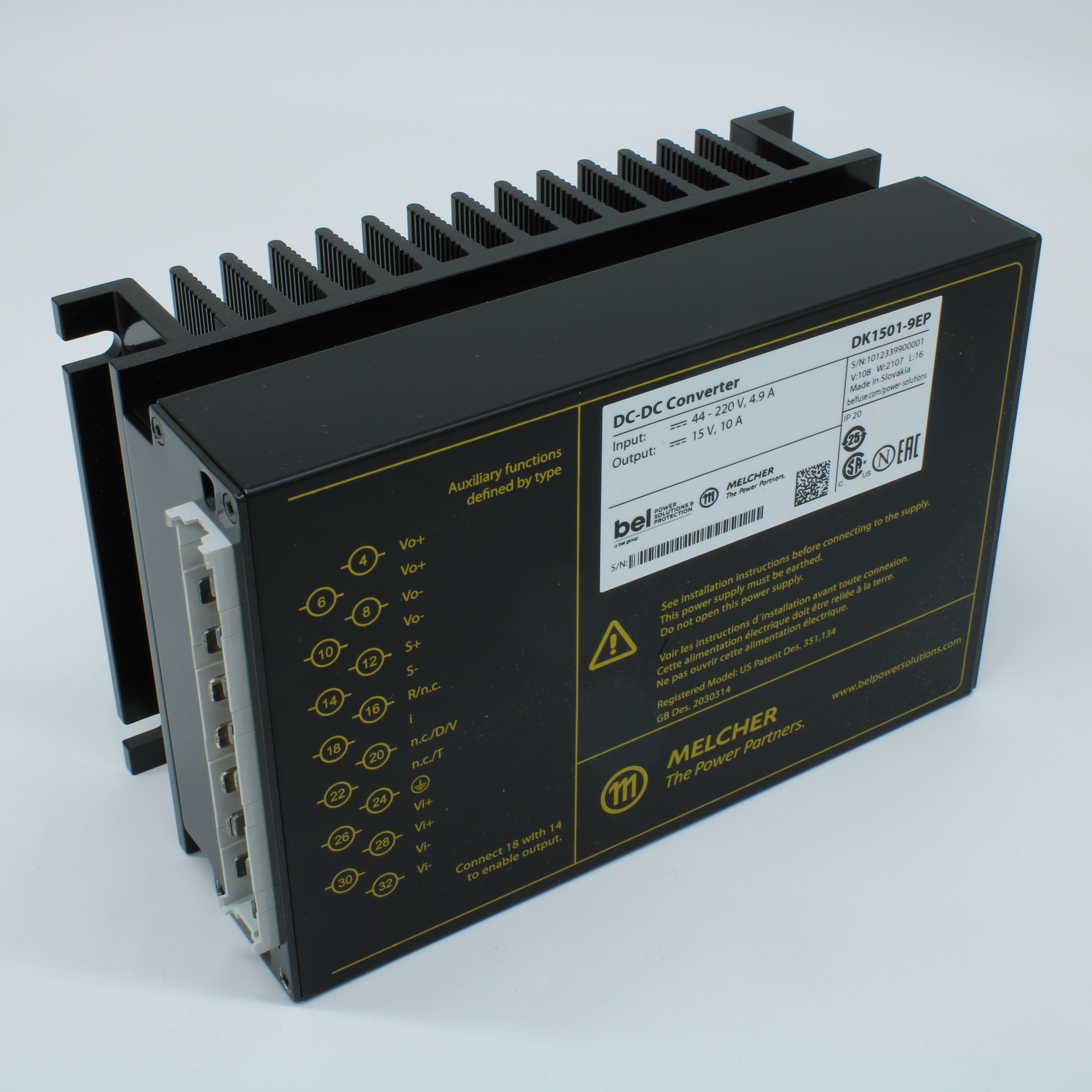 DK1501-9EP - Преобразователь DC-DC на шасси 150Вт вход 110В выход 15В 10A