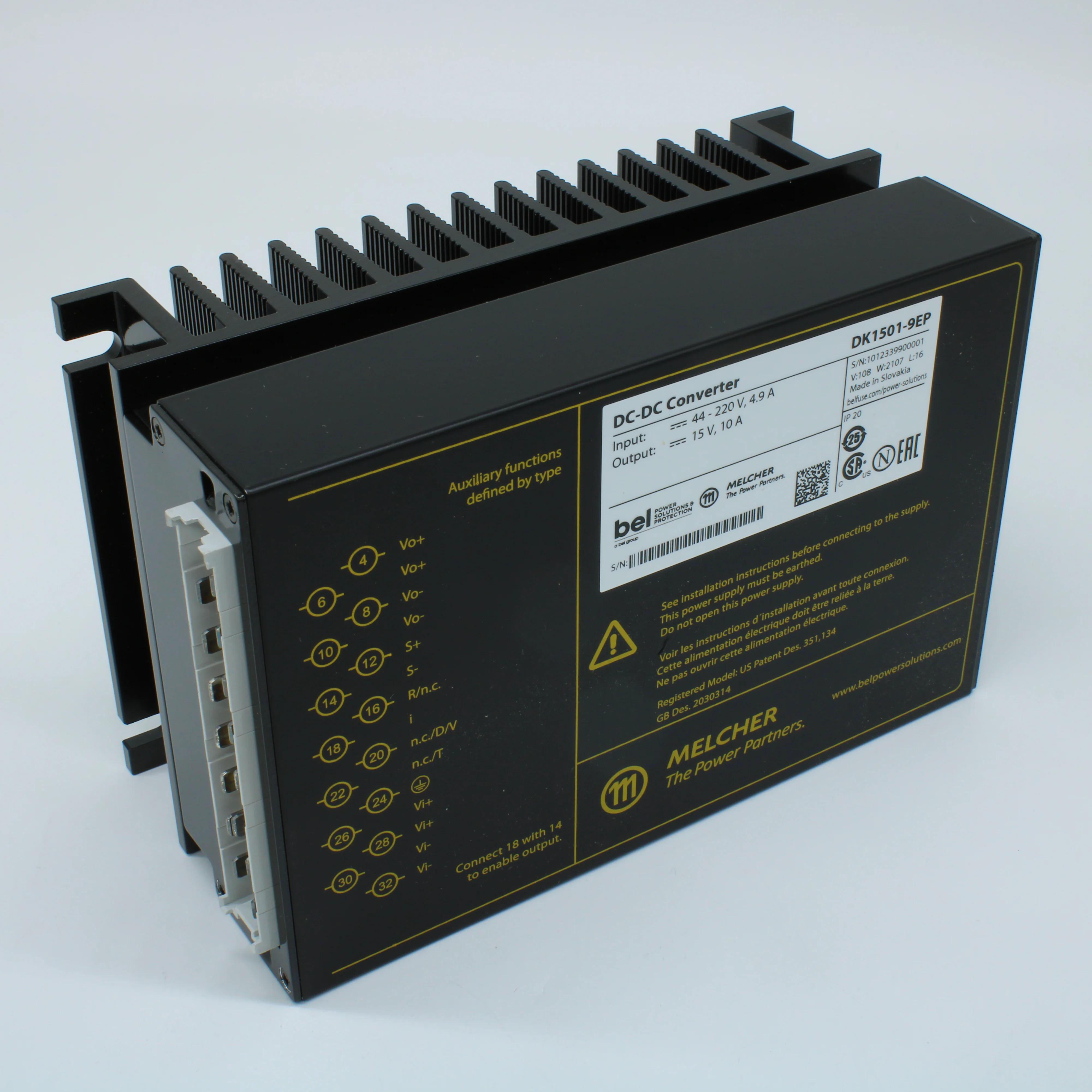 DK1501-9EP - Преобразователь DC-DC на шасси 150Вт вход 110В выход 15В 10A