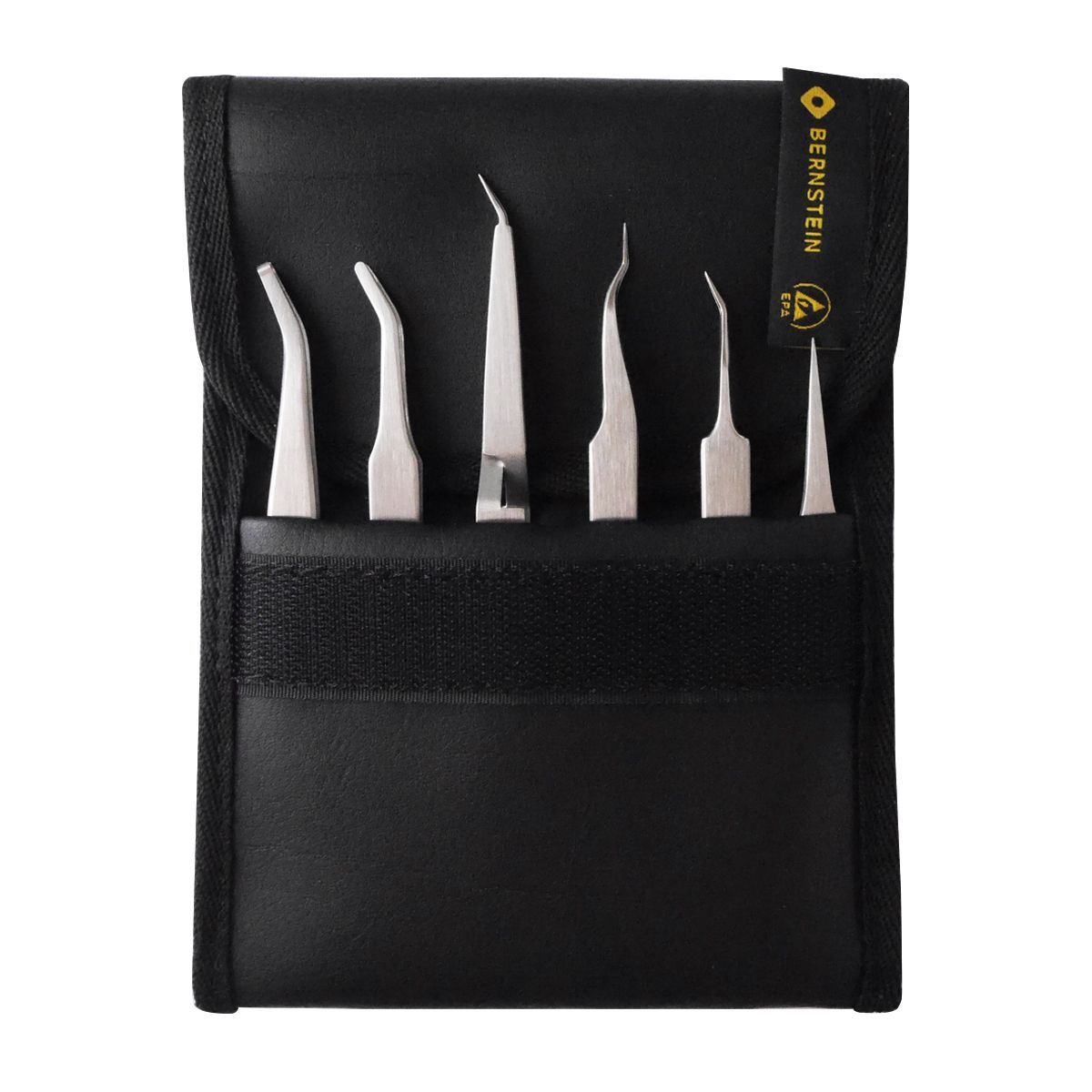 5-050 - Набор антистатических пинцетов. В набор входят пинцеты прямой и изогнутой формы, с округлыми и заостренными губками