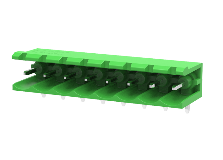 Вилочный разъем на плату MC-PA5.08H02-G-BK-0002 - Вилочный разъем, горизонтальный, на плату, шаг: 5.08 мм, 2 полюса, фиксация на плате пайкой, исполнение: без боковых стенок, 320V, 18A, цвет: черный