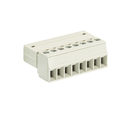 Вилка Wiecon 8513 SU/08 - Вилочный разъем, прямой, на кабель, шаг 3,5 мм, 8 полюсов, номинальное сечение: 1,5 мм кв., винтовая фиксация провода, 250V, 8А, без маркировки, цвет: серый, серия 8513 SU OB