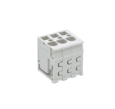 Клемма Wiecon 8158 / 3 TOP V OB - Клемма на печатную плату, подвод кабеля сверху, 3 полюса, шаг: 5,00 мм, пружинная фиксация провода, без маркировки, 300V, 16А, цвет: серый, серия 8158 TOP V/H