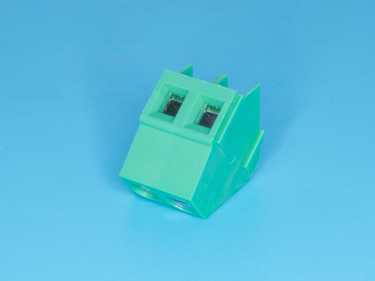 TB-03AL - Клеммник с винтом 2 позиции, шаг 5,00мм, угловой, 60 градусов