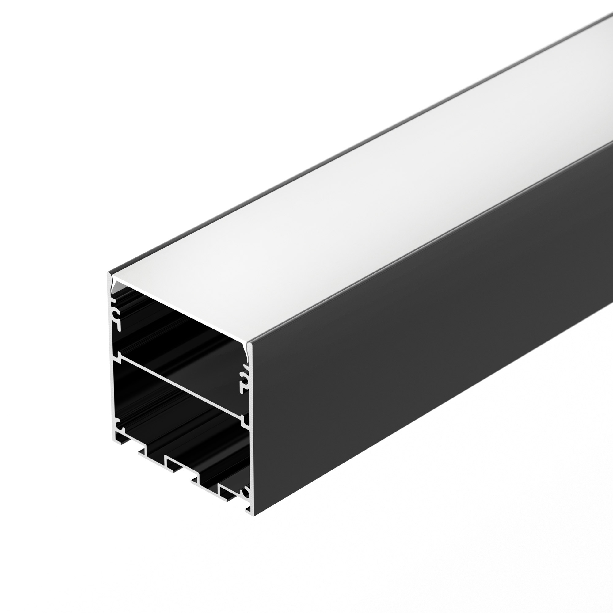 Профиль LINE-S-5050-3000 BLACK 041841 - Алюминиевый анодированный профиль для светодиодных лент и линеек. Цвет - чёрный RAL9005 (порошковая окраска). Габаритные размеры (LхWхH): 3000x50x50 мм. Ширина площадки для ленты 39,5 мм. Отсек для БП 39,5х21,5 мм.