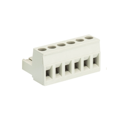 Розетка Wiecon 8113 B / 6 - Розеточный разъем, угловой, на кабель, шаг 5,00 мм, 6 полюсов, номинальное сечение: 2,5 мм кв., винтовая фиксация провода, 400V, 12А, с маркировкой, цвет: серый, серия 8113 B