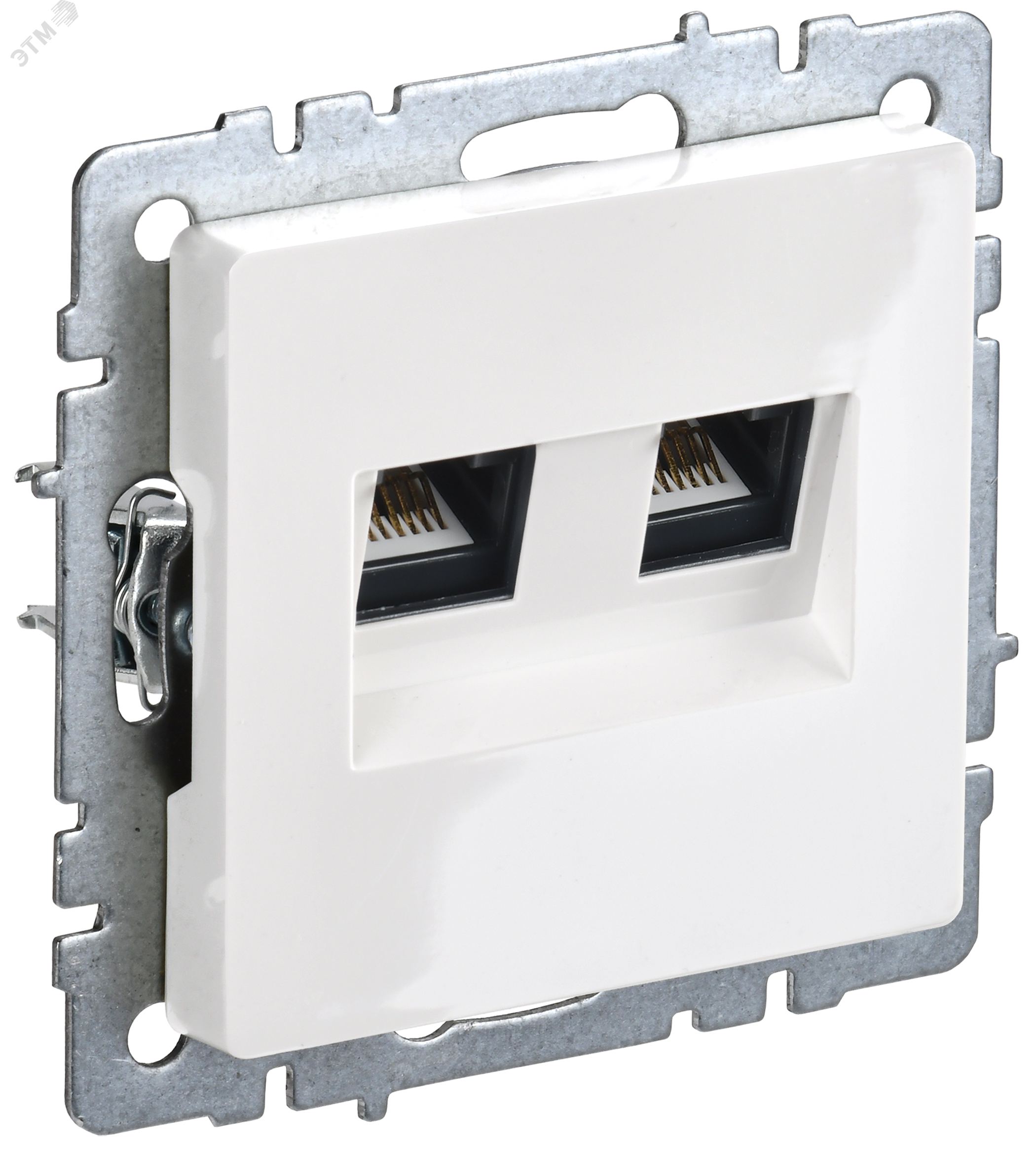 BRITE Розетка двойная RJ11+RJ45 кат.5E РК/Т12-БрБ белый BR-KT20-O-1-K01