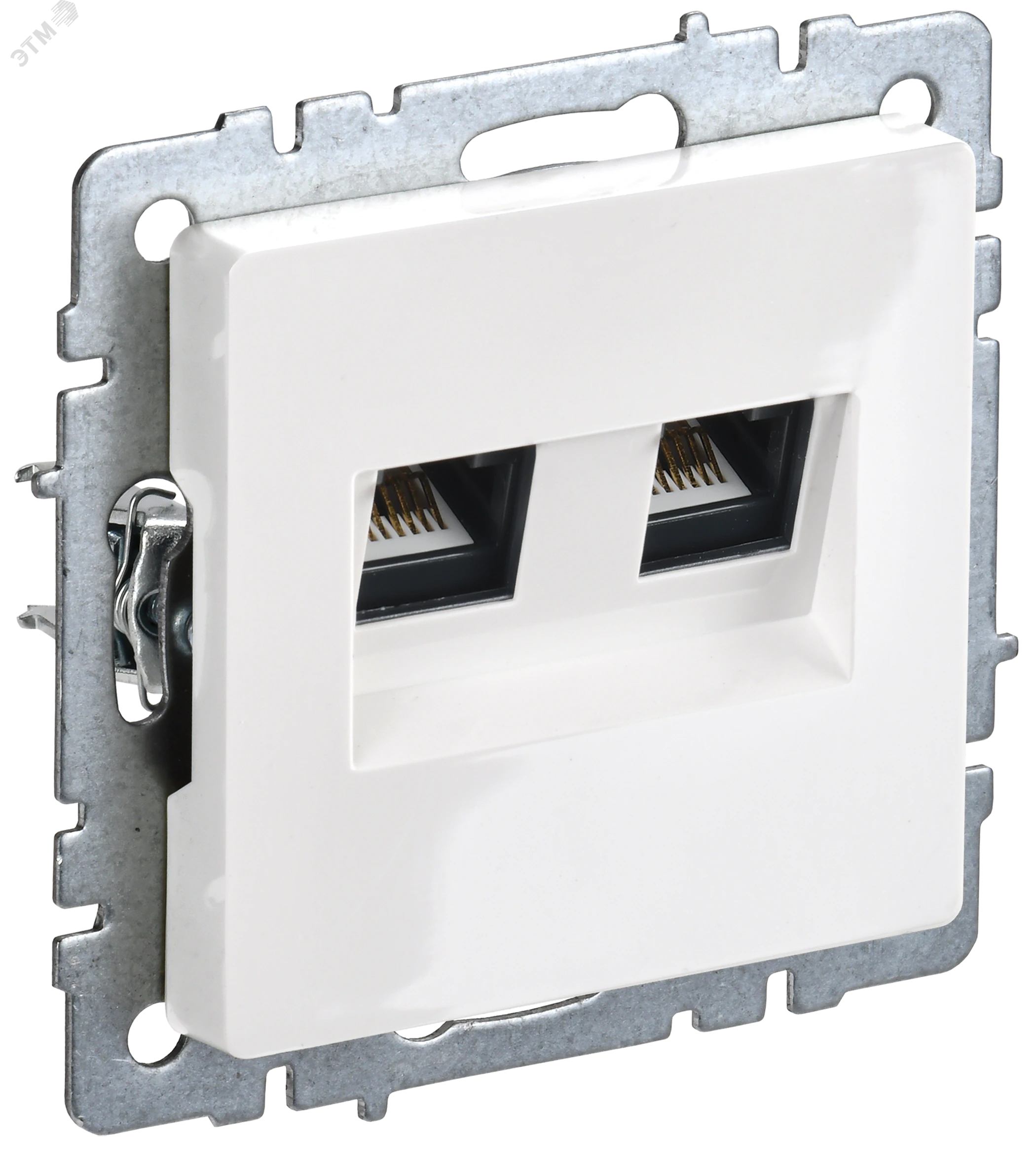 BRITE Розетка двойная RJ11+RJ45 кат.5E РК/Т12-БрБ белый BR-KT20-O-1-K01