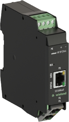 Точка доступа WIENET AP 3P ETH-A - Точка доступа WLAN серии WieNet, 3 порта RJ45 скорость передачи 10/100 MBit/s, WiFi IEEE 802.11n / g / b, встроенная антенна, номинальное напряжение: 9-28 VDC, монтаж: на DIN рейку, материал корпуса: пластик