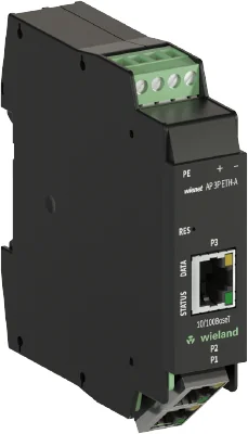 Точка доступа WIENET AP 3P ETH-A - Точка доступа WLAN серии WieNet, 3 порта RJ45 скорость передачи 10/100 MBit/s, WiFi IEEE 802.11n / g / b, встроенная антенна, номинальное напряжение: 9-28 VDC, монтаж: на DIN рейку, материал корпуса: пластик