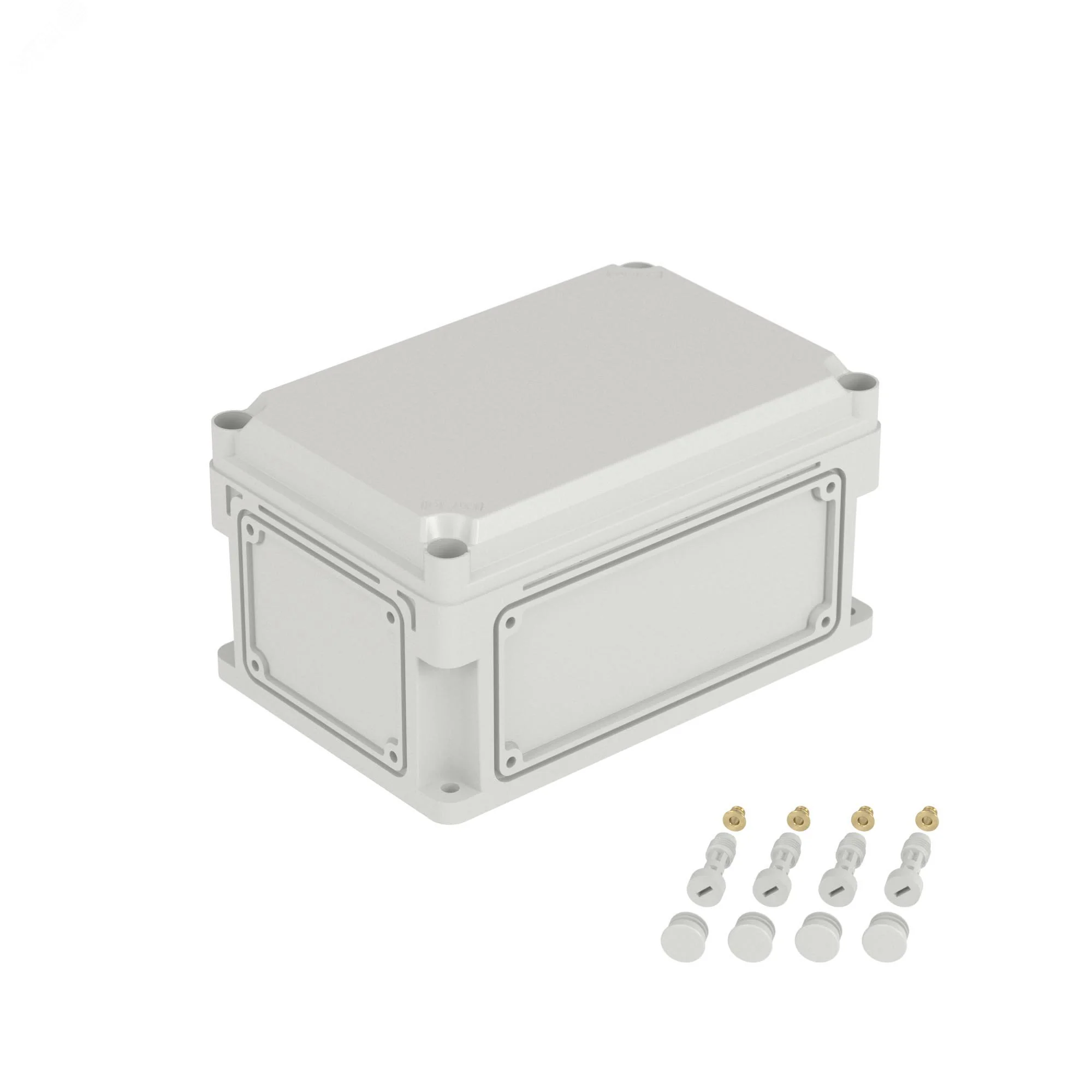 Корпус 300х200х160мм IP67 с крышкой 35мм с фланцами пластик. 532310