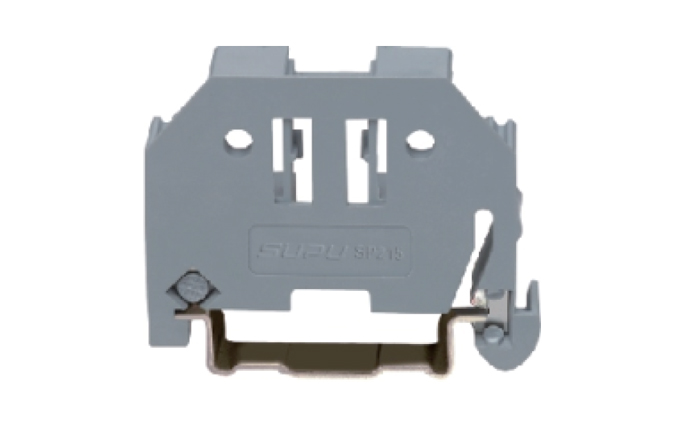 Концевой стопор 215202 - Концевой стопор на рейку DIN35, тип зажима: защелка, ширина: 10 мм, цвет: серый, пластик