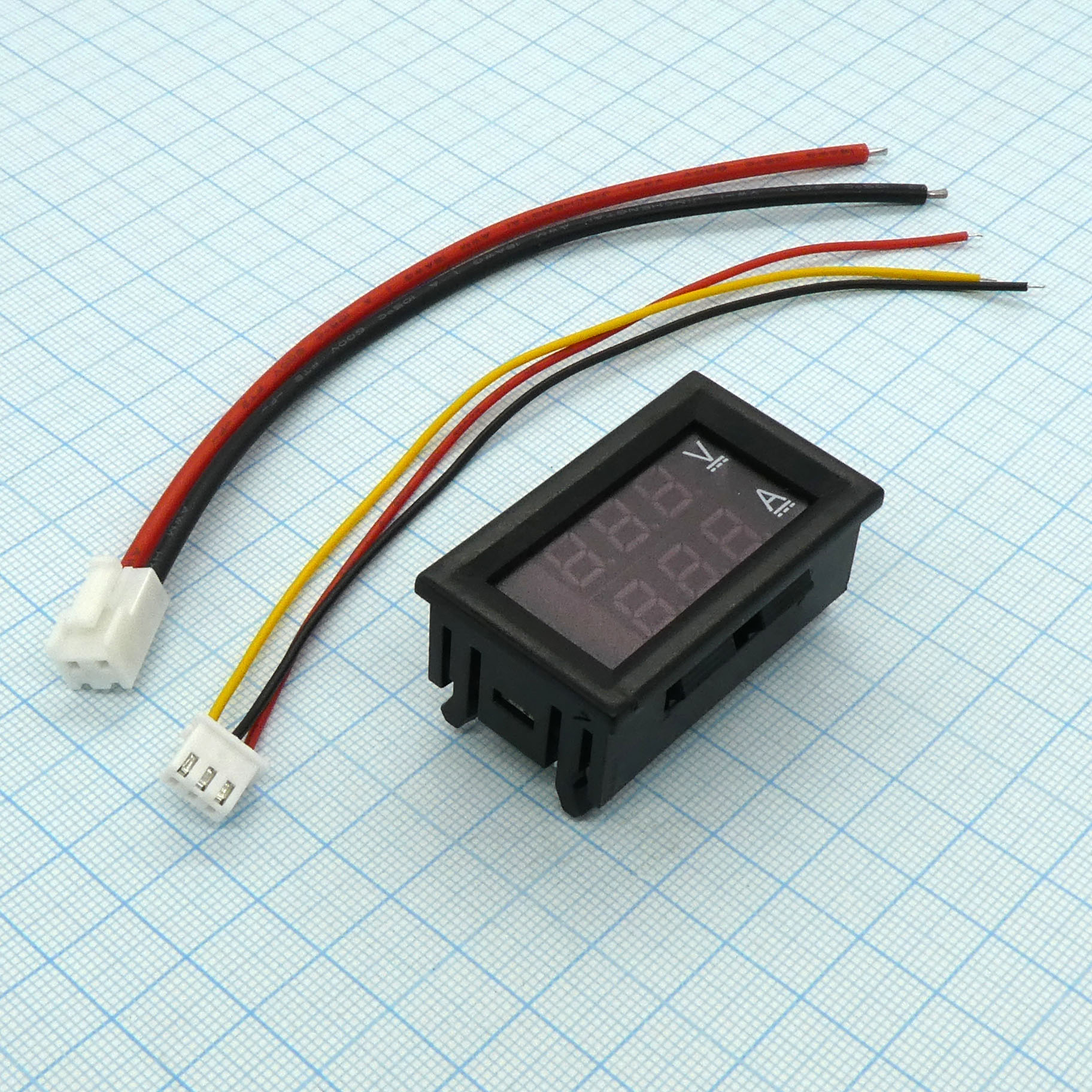 Вольтметр-амперметр в корпусе 0.56" 10А - Встраиваемый модуль вольтметра и амперметра. Встроенный шунт! Не требуется внешний шунт.