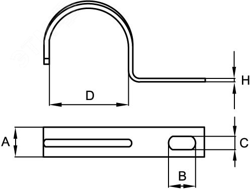 Держатель оцинкованный односторонний, д.25 - 26мм 53344R