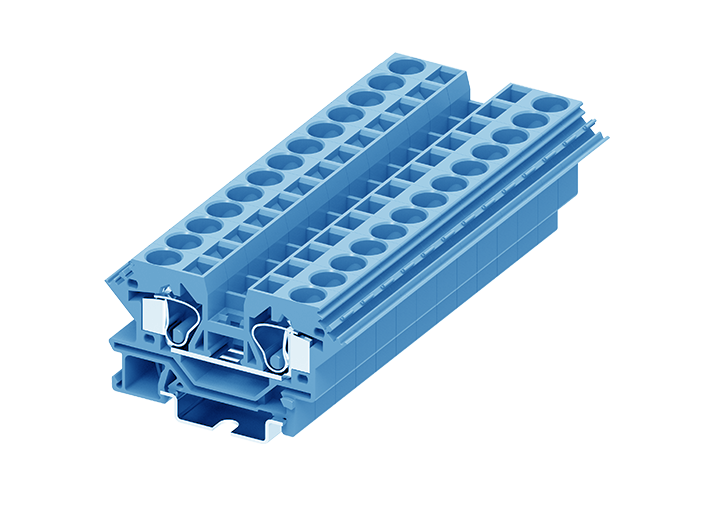 Проходная клемма 210913 - Проходная клемма, TA10, тип фиксации провода: пружинный, номинальное сечение: 10 мм кв., 57A, 800V, ширина: 10 мм, цвет: синий, тип монтажа: DIN 35