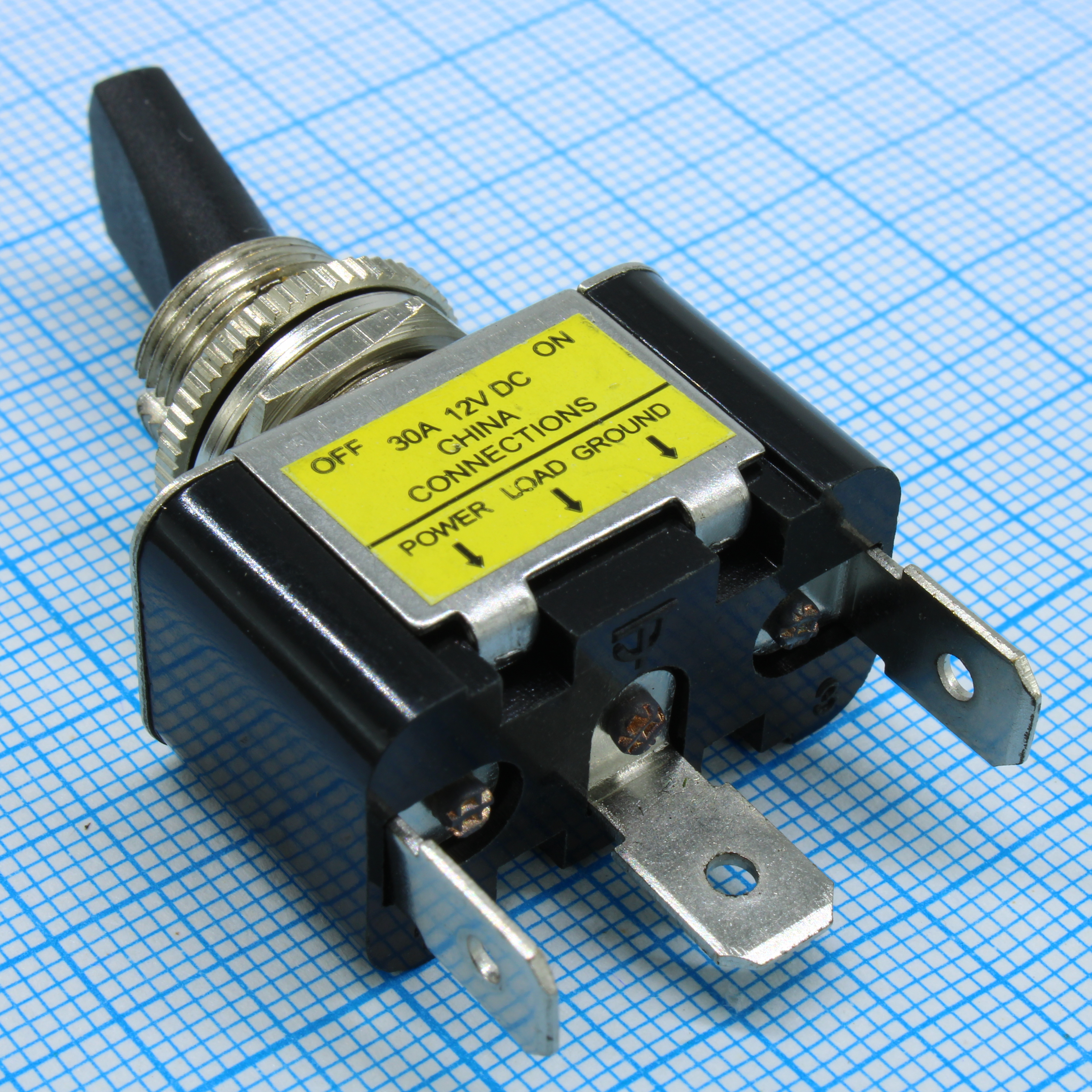 ASW-07D-2-B - Тумблер с синей LED подсветкой ON-OFF 30A 12В