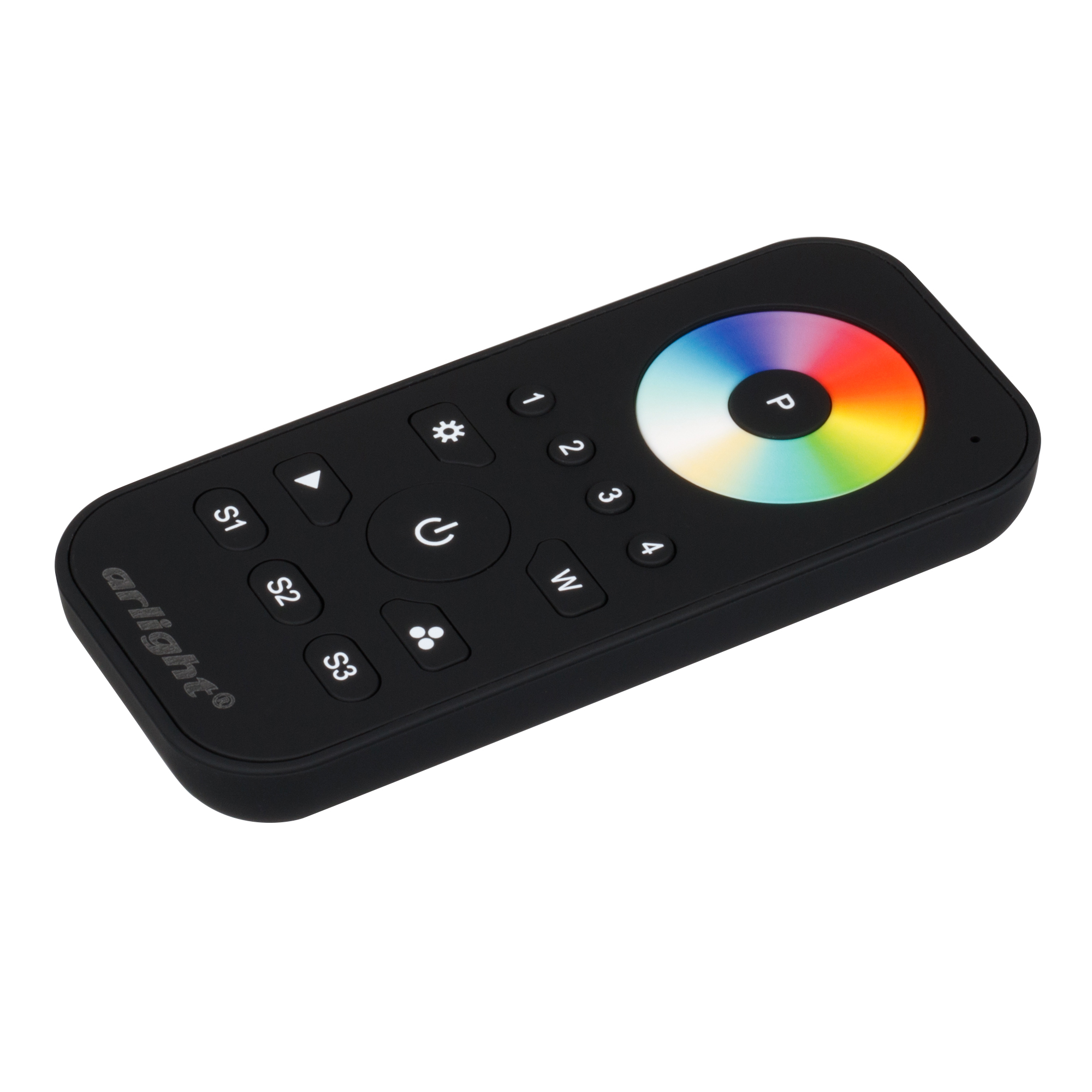 Сенсорный пульт SR-2819SP (RGBW 4 зоны) 020737 - Мультизонный пульт RF (868MHz) с сенсорным кольцом выбора цвета. Особенность-режим составления программ из комбинаций 7 цветов, 4 эффектов при помощи кнопок. 4 зоны управления. Магнитный держатель в комплек