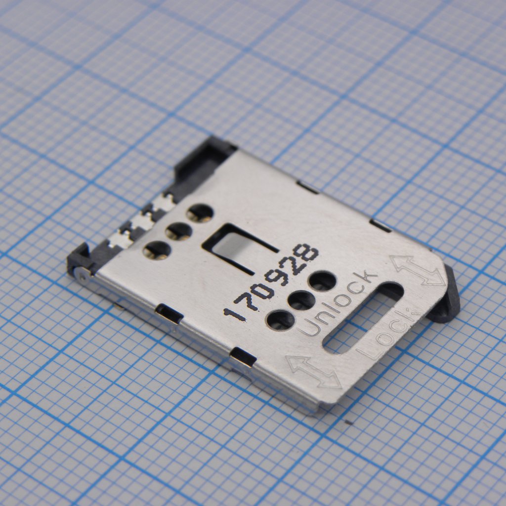 473882001 - Гнездо SIM 6 контактов 2.54мм 0.5А поверхностный монтаж лента на катушке