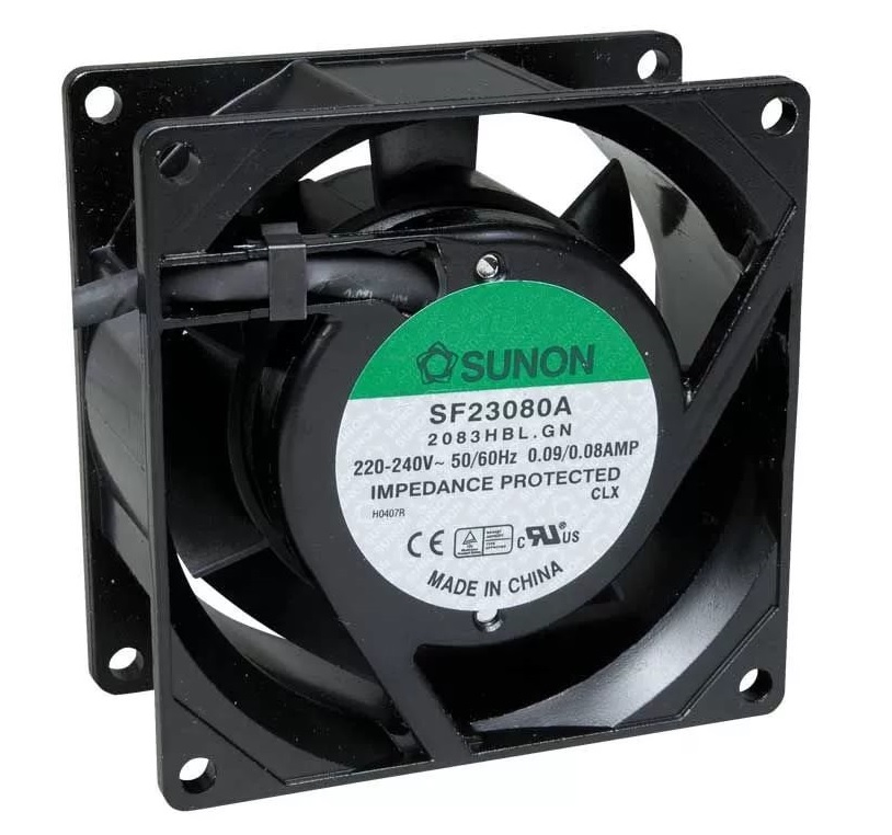 SF23080A-2083HBL.GN - Вентилятор 220В AC, 2400об/мин, 80x80x38, 30,5м3/час, 32дБ, подшипник качения, тип вывода - провод